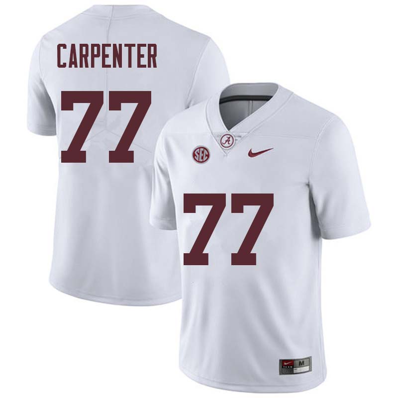 Men #77 James Carpenter Alabama Crimson Tide College Football Jerseys Sale-White - Click Image to Close